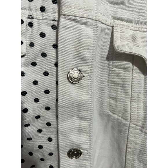 ASOS Signature 8 White and Black Polka Dot Denim Jacket S - Picture 4 of 5